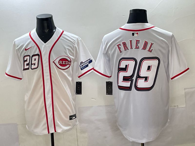 Men 2025 Cincinnati Reds #29 Friedl White Nike 2025 MLB Jersey 02